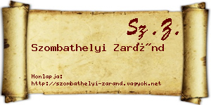 Szombathelyi Zaránd névjegykártya